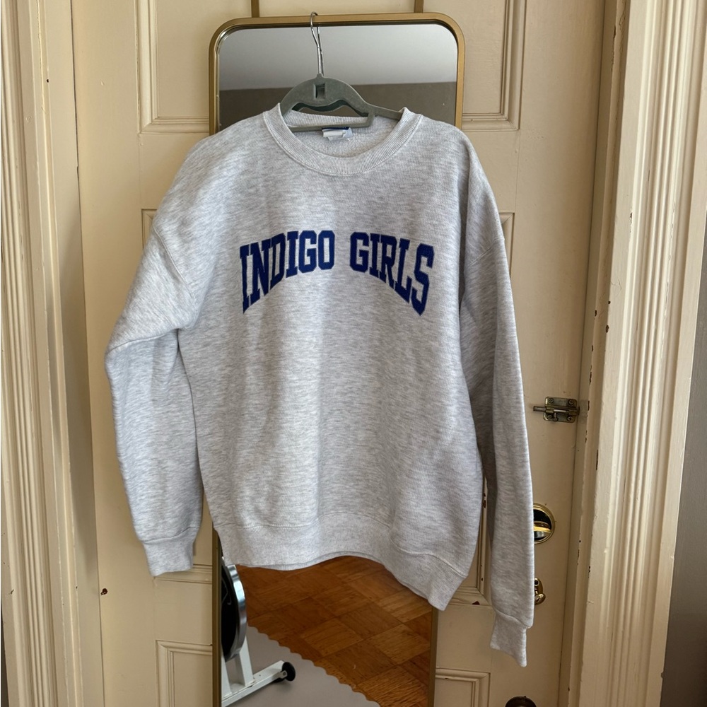 Vintage Indigo Girls band concert grey sweatshirt amazing condition